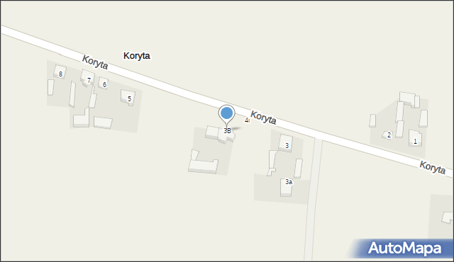 Koryta, Koryta, 3B, mapa Koryta