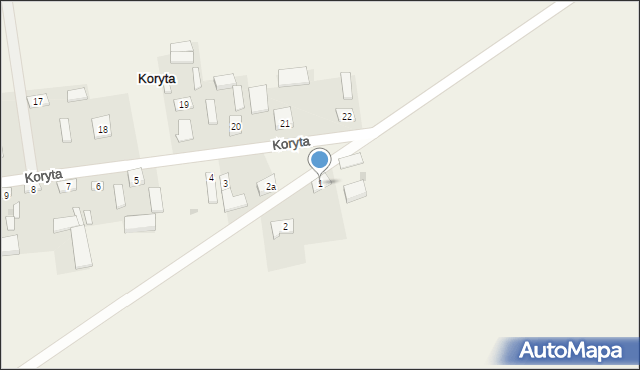 Koryta, Koryta, 1, mapa Koryta