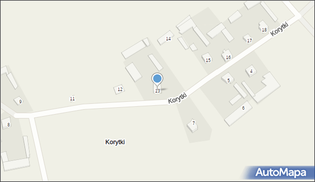 Korytki, Korytki, 13, mapa Korytki