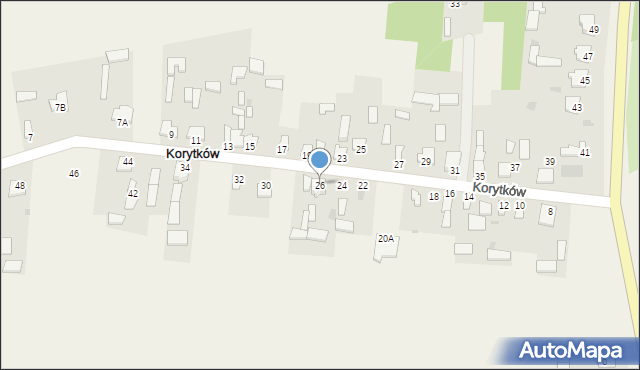Korytków, Korytków, 26, mapa Korytków