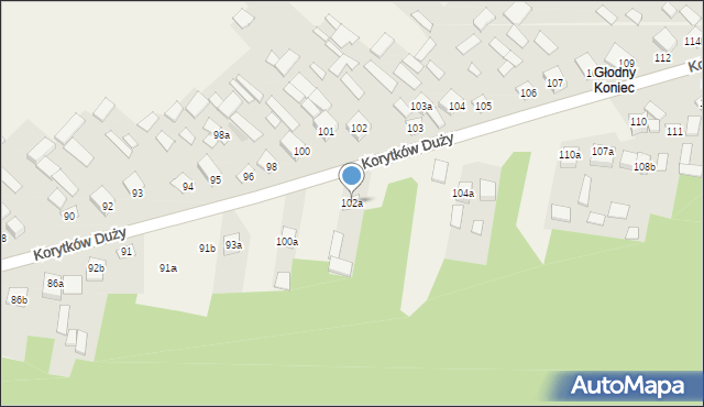 Korytków Duży, Korytków Duży, 102a, mapa Korytków Duży