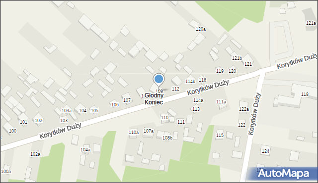 Korytków Duży, Korytków Duży, 109, mapa Korytków Duży