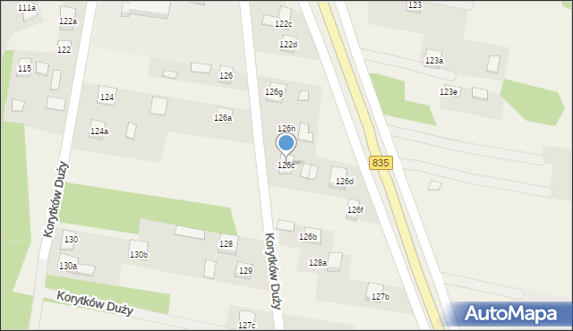 Korytków Duży, Korytków Duży, 126c, mapa Korytków Duży