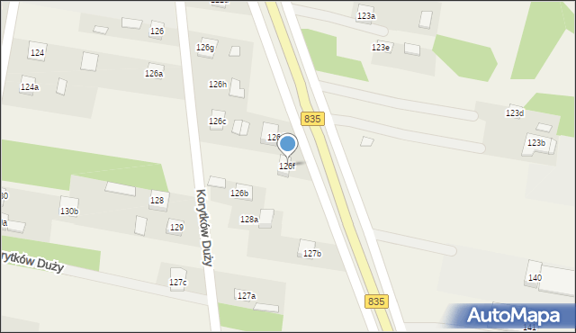 Korytków Duży, Korytków Duży, 126f, mapa Korytków Duży