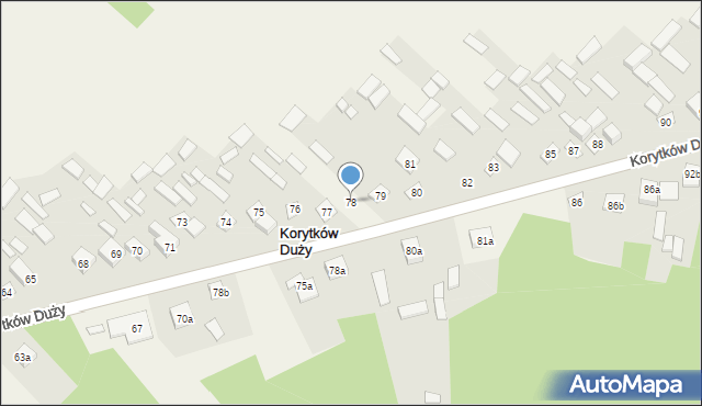 Korytków Duży, Korytków Duży, 78, mapa Korytków Duży