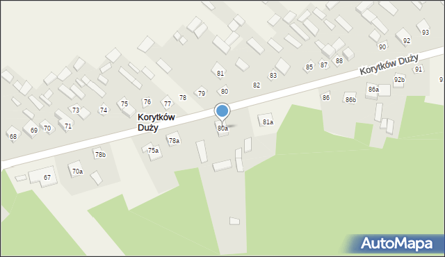 Korytków Duży, Korytków Duży, 80a, mapa Korytków Duży