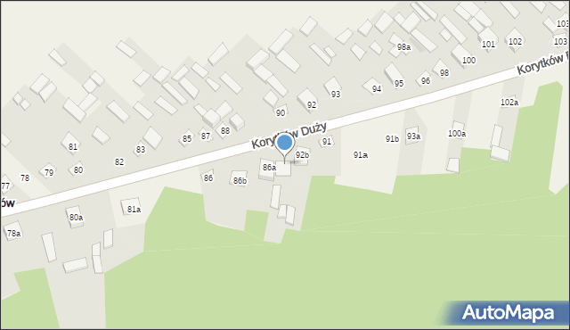 Korytków Duży, Korytków Duży, 87a, mapa Korytków Duży