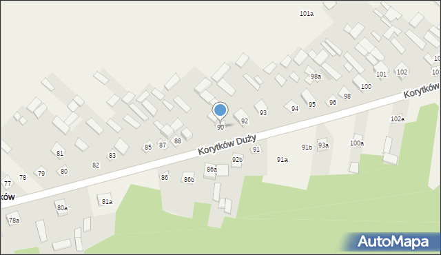 Korytków Duży, Korytków Duży, 90, mapa Korytków Duży