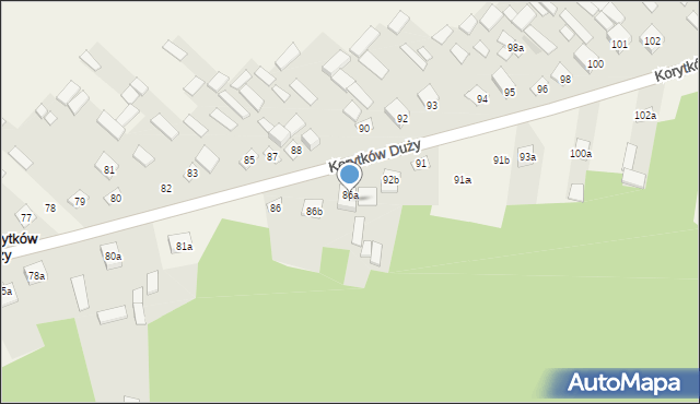 Korytków Duży, Korytków Duży, 90a, mapa Korytków Duży