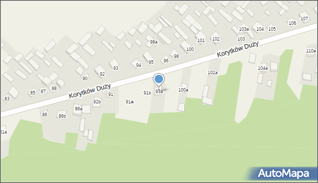 Korytków Duży, Korytków Duży, 93a, mapa Korytków Duży