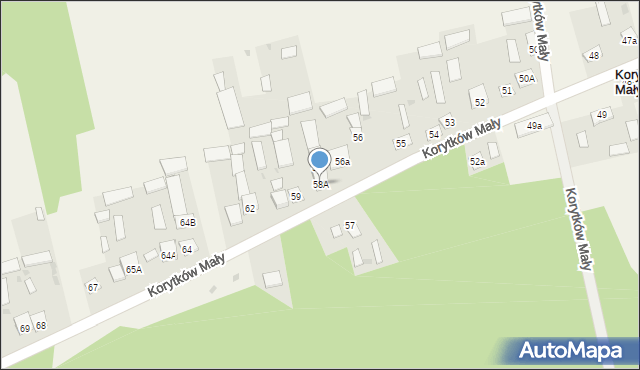 Korytków Mały, Korytków Mały, 58A, mapa Korytków Mały
