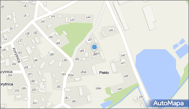 Korytnica, Korytnica, 186, mapa Korytnica