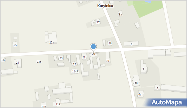 Korytnica, Korytnica, 20, mapa Korytnica