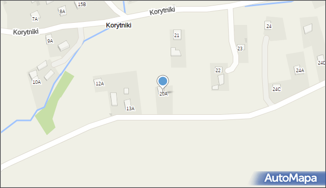 Korytniki, Korytniki, 20A, mapa Korytniki