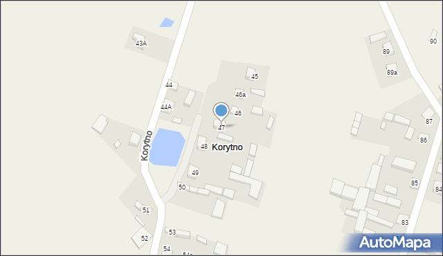 Korytno, Korytno, 47, mapa Korytno