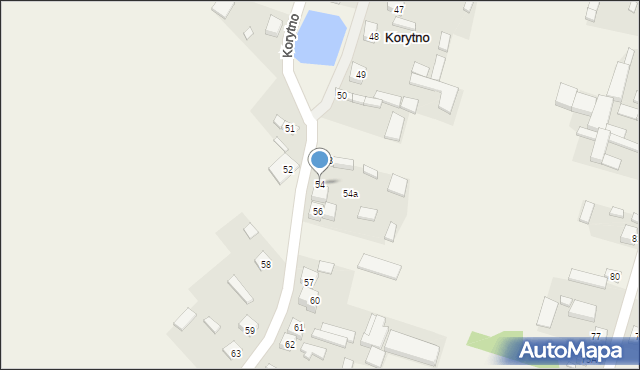 Korytno, Korytno, 54, mapa Korytno