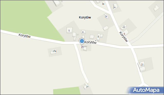 Korytów, Korytów, 15, mapa Korytów