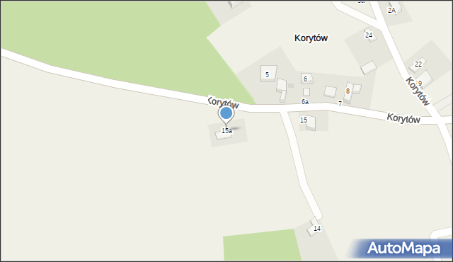 Korytów, Korytów, 15a, mapa Korytów