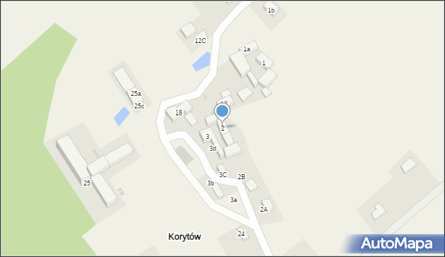 Korytów, Korytów, 2, mapa Korytów