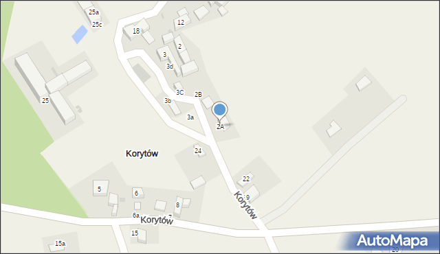 Korytów, Korytów, 2A, mapa Korytów