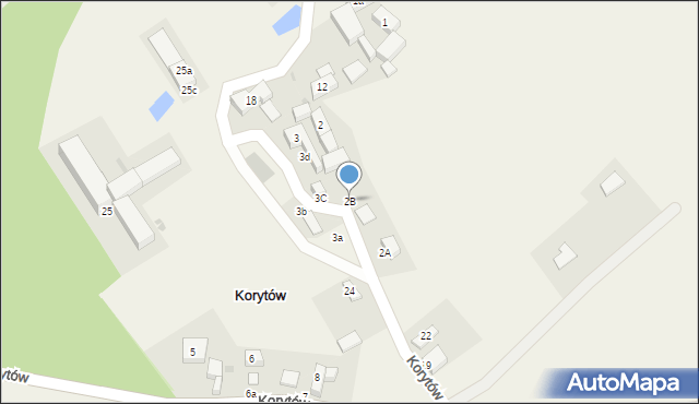 Korytów, Korytów, 2B, mapa Korytów