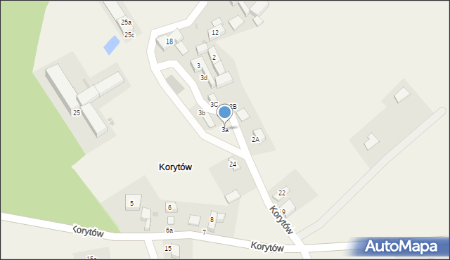 Korytów, Korytów, 3a, mapa Korytów