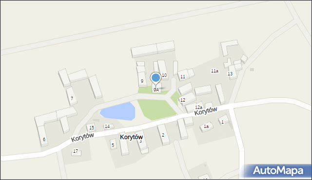 Korytów, Korytów, 9A, mapa Korytów