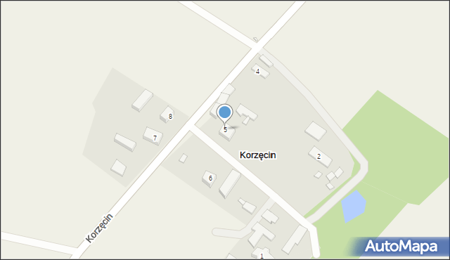 Korzęcin, Korzęcin, 5, mapa Korzęcin