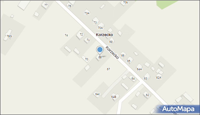 Korzecko, Korzecko, 68, mapa Korzecko