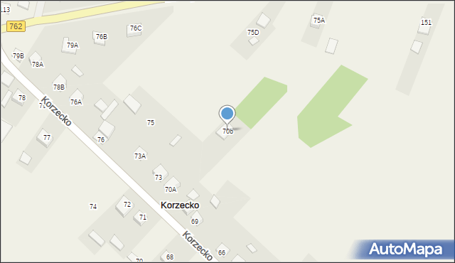 Korzecko, Korzecko, 70b, mapa Korzecko