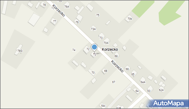 Korzecko, Korzecko, 71, mapa Korzecko