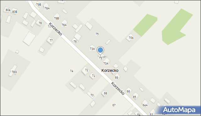 Korzecko, Korzecko, 73, mapa Korzecko