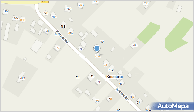 Korzecko, Korzecko, 73A, mapa Korzecko