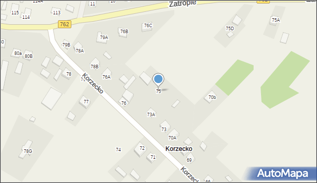 Korzecko, Korzecko, 75, mapa Korzecko