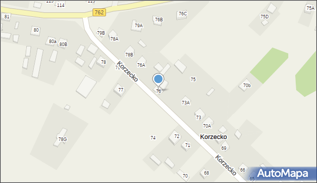 Korzecko, Korzecko, 76, mapa Korzecko