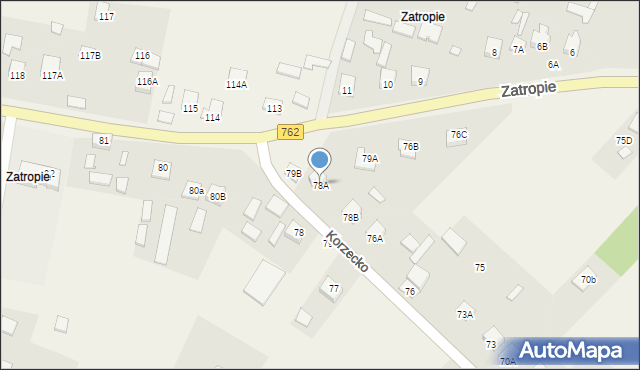 Korzecko, Korzecko, 78A, mapa Korzecko