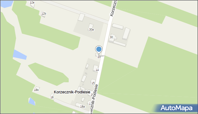 Korzecznik-Podlesie, Korzecznik-Podlesie, 13, mapa Korzecznik-Podlesie