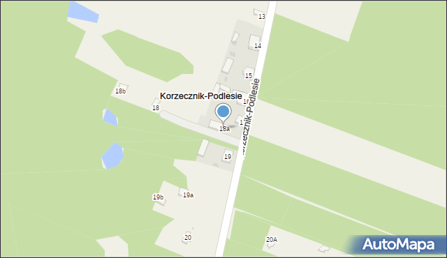 Korzecznik-Podlesie, Korzecznik-Podlesie, 18a, mapa Korzecznik-Podlesie