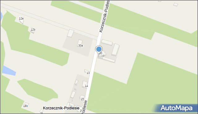 Korzecznik-Podlesie, Korzecznik-Podlesie, 30b, mapa Korzecznik-Podlesie