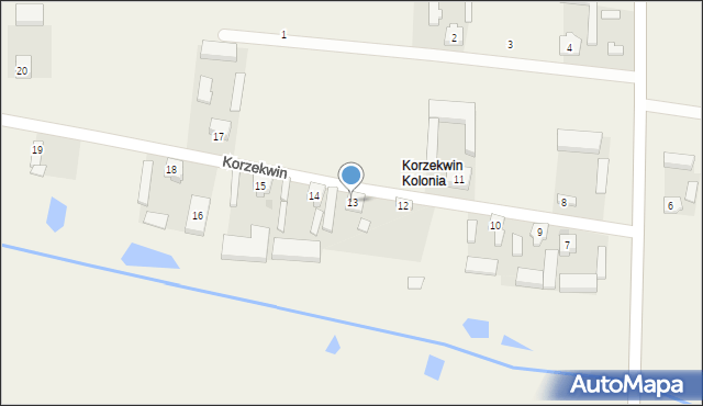 Korzekwin, Korzekwin, 13, mapa Korzekwin