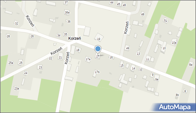 Korzeń, Korzeń, 17, mapa Korzeń