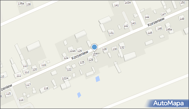Korzeniew, Korzeniew, 127, mapa Korzeniew