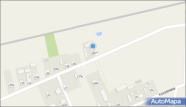 Korzeniew, Korzeniew, 140, mapa Korzeniew