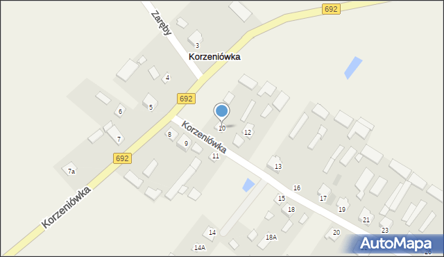 Korzeniówka, Korzeniówka, 10, mapa Korzeniówka