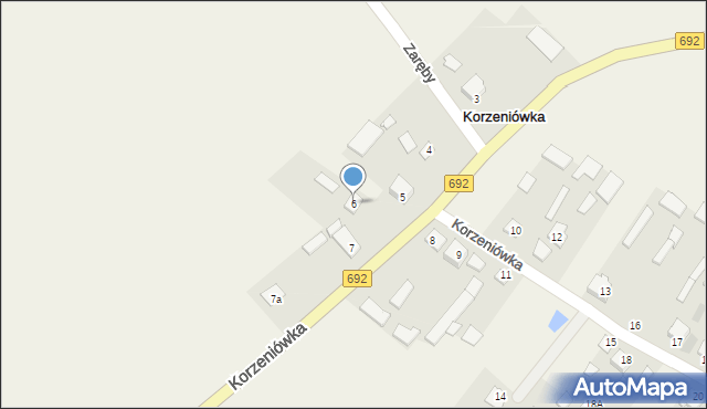 Korzeniówka, Korzeniówka, 6, mapa Korzeniówka