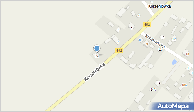 Korzeniówka, Korzeniówka, 7a, mapa Korzeniówka