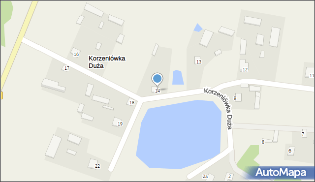 Korzeniówka Duża, Korzeniówka Duża, 14, mapa Korzeniówka Duża