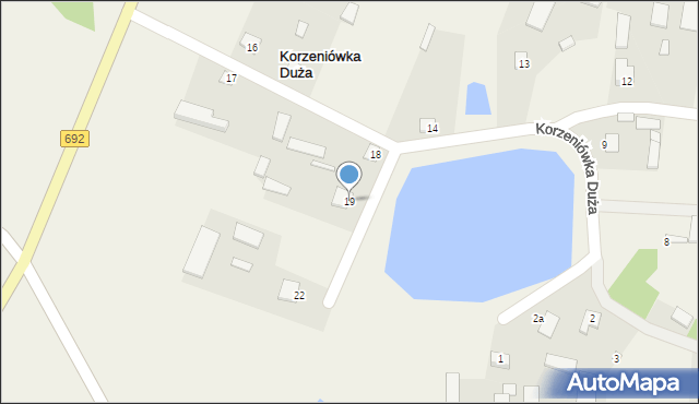 Korzeniówka Duża, Korzeniówka Duża, 19, mapa Korzeniówka Duża