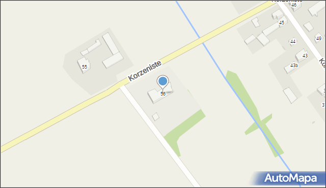 Korzeniste, Korzeniste, 56, mapa Korzeniste