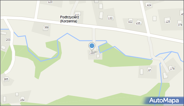 Korzenna, Korzenna, 121, mapa Korzenna